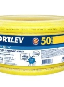 Mangueira Corrugada 25 MM Fortlev Amarela C/50 Mts